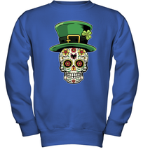 Load image into Gallery viewer, Sugar Skull Of Dead Shirt St. Patrick's Day Youth Sweatshirt