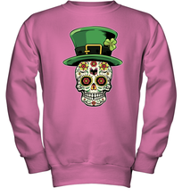 Load image into Gallery viewer, Sugar Skull Of Dead Shirt St. Patrick's Day Youth Sweatshirt
