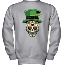 Load image into Gallery viewer, Sugar Skull Of Dead Shirt St. Patrick's Day Youth Sweatshirt
