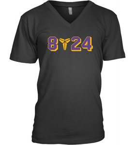 Kobe Bryant Black Mamba 8 24 Lakers V-Neck T-Shirt – ROMANER STORE