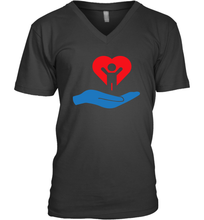 Load image into Gallery viewer, Family Shirt My Hand Heart Autism Awareness V-Neck T-Shirt