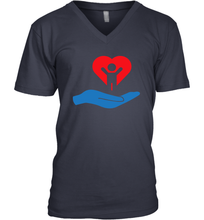 Load image into Gallery viewer, Family Shirt My Hand Heart Autism Awareness V-Neck T-Shirt