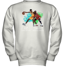 Load image into Gallery viewer, Kobe Bryant And Michael Jordan Signatures Graphic Youth Sweatshirt