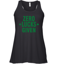Load image into Gallery viewer, Zero Lucks Given Shirt Lucky Green St. Patrick's Day Racerback Tank