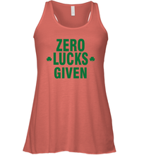 Load image into Gallery viewer, Zero Lucks Given Shirt Lucky Green St. Patrick's Day Racerback Tank