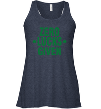 Load image into Gallery viewer, Zero Lucks Given Shirt Lucky Green St. Patrick's Day Racerback Tank