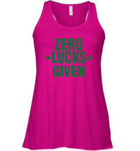 Load image into Gallery viewer, Zero Lucks Given Shirt Lucky Green St. Patrick's Day Racerback Tank