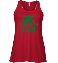 Load image into Gallery viewer, Zero Lucks Given Shirt Lucky Green St. Patrick's Day Racerback Tank