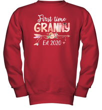 Load image into Gallery viewer, Family Shirt First Time Grandma Est 2020 Granny Floral Youth Sweatshirt