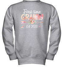Load image into Gallery viewer, Family Shirt First Time Grandma Est 2020 Granny Floral Youth Sweatshirt