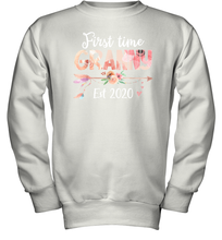 Load image into Gallery viewer, Family Shirt First Time Grandma Est 2020 Granny Floral Youth Sweatshirt