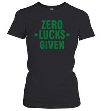 Load image into Gallery viewer, Zero Lucks Given Shirt Lucky Green St. Patrick's Day Women's T-Shirt