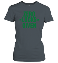 Load image into Gallery viewer, Zero Lucks Given Shirt Lucky Green St. Patrick's Day Women's T-Shirt