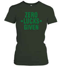 Load image into Gallery viewer, Zero Lucks Given Shirt Lucky Green St. Patrick's Day Women's T-Shirt