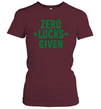 Load image into Gallery viewer, Zero Lucks Given Shirt Lucky Green St. Patrick's Day Women's T-Shirt