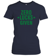 Load image into Gallery viewer, Zero Lucks Given Shirt Lucky Green St. Patrick's Day Women's T-Shirt