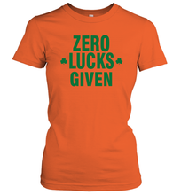 Load image into Gallery viewer, Zero Lucks Given Shirt Lucky Green St. Patrick's Day Women's T-Shirt