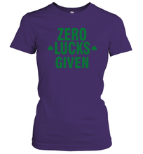 Load image into Gallery viewer, Zero Lucks Given Shirt Lucky Green St. Patrick's Day Women's T-Shirt