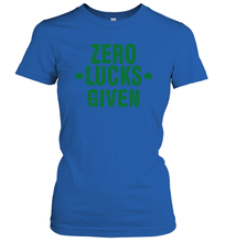 Load image into Gallery viewer, Zero Lucks Given Shirt Lucky Green St. Patrick's Day Women's T-Shirt