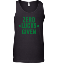 Load image into Gallery viewer, Zero Lucks Given Shirt Lucky Green St. Patrick's Day Tank Top