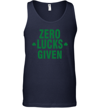 Load image into Gallery viewer, Zero Lucks Given Shirt Lucky Green St. Patrick's Day Tank Top