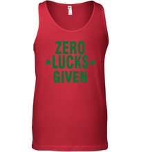 Load image into Gallery viewer, Zero Lucks Given Shirt Lucky Green St. Patrick's Day Tank Top