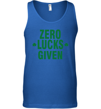 Load image into Gallery viewer, Zero Lucks Given Shirt Lucky Green St. Patrick's Day Tank Top