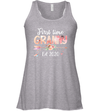 Load image into Gallery viewer, Family Shirt First Time Grandma Est 2020 Granny Floral Racerback Tank