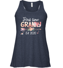 Load image into Gallery viewer, Family Shirt First Time Grandma Est 2020 Granny Floral Racerback Tank
