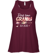Load image into Gallery viewer, Family Shirt First Time Grandma Est 2020 Granny Floral Racerback Tank