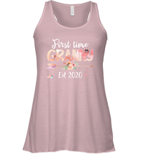Load image into Gallery viewer, Family Shirt First Time Grandma Est 2020 Granny Floral Racerback Tank