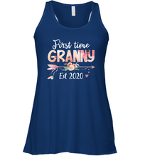 Load image into Gallery viewer, Family Shirt First Time Grandma Est 2020 Granny Floral Racerback Tank