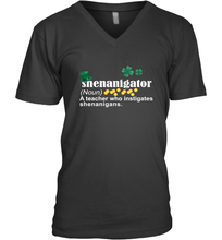 Load image into Gallery viewer, St Patrick's Irish Shenanigator A Teacher Who Instigates Shenanigans V-Neck T-Shirt