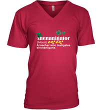 Load image into Gallery viewer, St Patrick's Irish Shenanigator A Teacher Who Instigates Shenanigans V-Neck T-Shirt