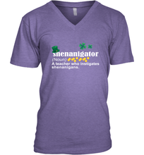 Load image into Gallery viewer, St Patrick's Irish Shenanigator A Teacher Who Instigates Shenanigans V-Neck T-Shirt