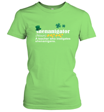 Load image into Gallery viewer, St Patrick's Irish Shenanigator A Teacher Who Instigates Shenanigans Women's T-Shirt