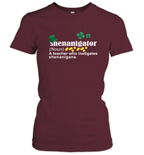 Load image into Gallery viewer, St Patrick's Irish Shenanigator A Teacher Who Instigates Shenanigans Women's T-Shirt