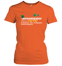 Load image into Gallery viewer, St Patrick's Irish Shenanigator A Teacher Who Instigates Shenanigans Women's T-Shirt