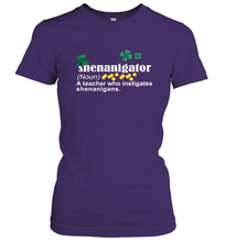 Load image into Gallery viewer, St Patrick's Irish Shenanigator A Teacher Who Instigates Shenanigans Women's T-Shirt