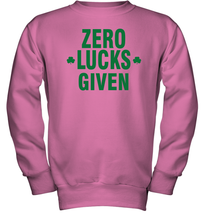 Load image into Gallery viewer, Zero Lucks Given Shirt Lucky Green St. Patrick's Day Youth Sweatshirt