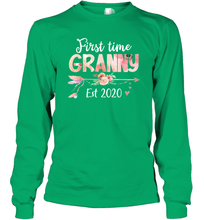 Load image into Gallery viewer, Family Shirt First Time Grandma Est 2020 Granny Floral Long Sleeve T-Shirt