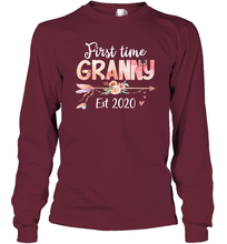 Load image into Gallery viewer, Family Shirt First Time Grandma Est 2020 Granny Floral Long Sleeve T-Shirt