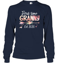 Load image into Gallery viewer, Family Shirt First Time Grandma Est 2020 Granny Floral Long Sleeve T-Shirt