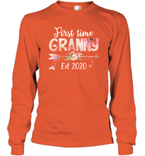 Load image into Gallery viewer, Family Shirt First Time Grandma Est 2020 Granny Floral Long Sleeve T-Shirt