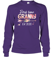 Load image into Gallery viewer, Family Shirt First Time Grandma Est 2020 Granny Floral Long Sleeve T-Shirt