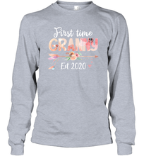 Load image into Gallery viewer, Family Shirt First Time Grandma Est 2020 Granny Floral Long Sleeve T-Shirt