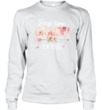 Load image into Gallery viewer, Family Shirt First Time Grandma Est 2020 Granny Floral Long Sleeve T-Shirt