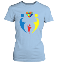 Load image into Gallery viewer, Family Shirt Trio Heart Puzzle Autism Awareness Women's T-Shirt