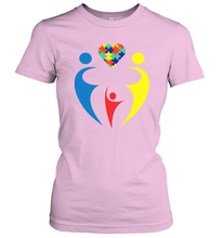 Load image into Gallery viewer, Family Shirt Trio Heart Puzzle Autism Awareness Women's T-Shirt