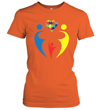 Load image into Gallery viewer, Family Shirt Trio Heart Puzzle Autism Awareness Women's T-Shirt